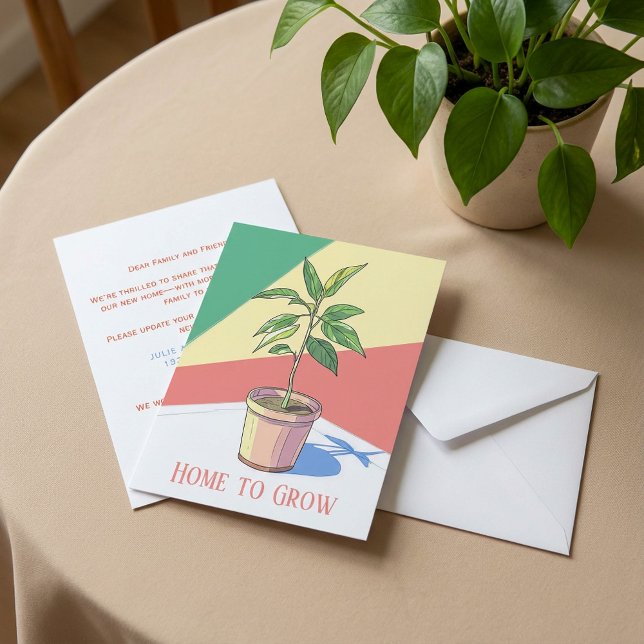 Zuhause to Grow House Pflanze Neue Ankündigung (Home to Grow house plant New Address Announcement.)