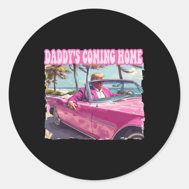 Zuhause Trump Shirt Funny Maga Donald Trump 2024 Runder Aufkleber (Vorderseite)