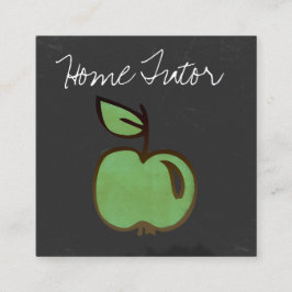 Zuhause-Tutor-Lehrer-Grün-Apple-Tafel Quadratische Visitenkarte