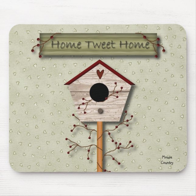 Zuhause Tweete Zuhause Mousepad (Vorne)