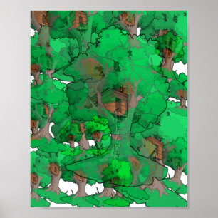 ZUHAUSE ÜBER BAUM POSTER