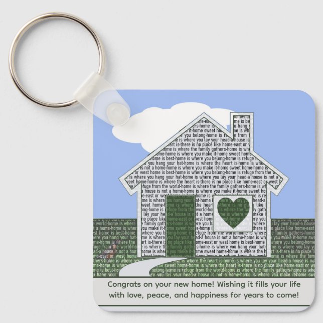 Zuhause und Herz für neue Hausbesitzer Schlüsselanhänger (Vorderseite)