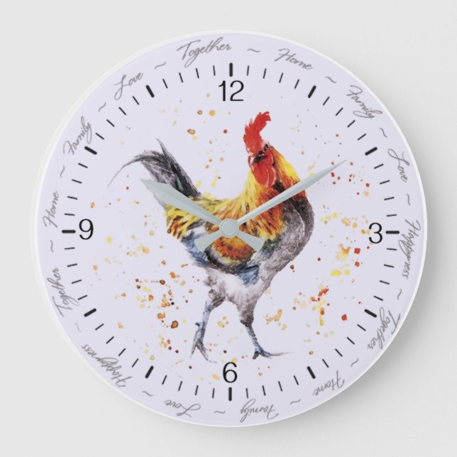 Zuhause und Liebe Große Wanduhr (Vorderseite)