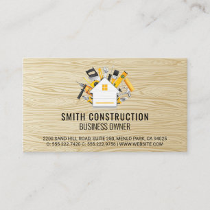Zuhause und Tools Holz Visitenkarte