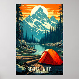 Zuhause unter den Giganten | Grand Teton Camping Poster