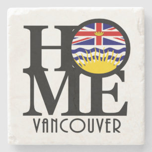 ZUHAUSE Vancouver (BC Flag) Steinuntersetzer