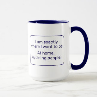 Zuhause (verlassen, blau) tasse
