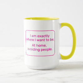 Zuhause (verlassen, gelb/rosa) tasse