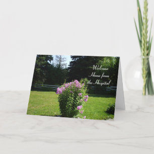 Zuhause von den Krankenhaus-Rosa Blumen Karte