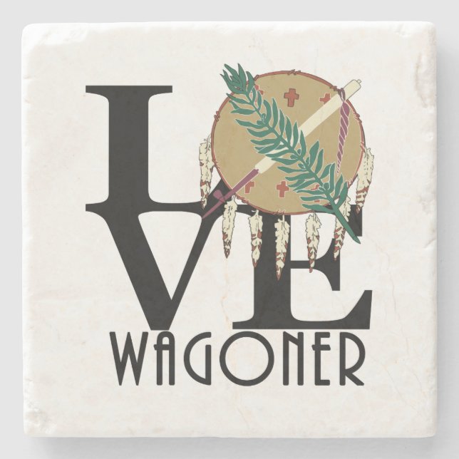 ZUHAUSE Wagoner Oklahoma Steinuntersetzer (Vorderseite)