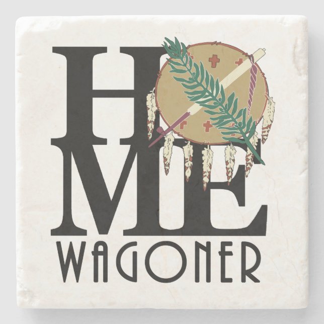 ZUHAUSE Wagoner Oklahoma Steinuntersetzer (Vorderseite)