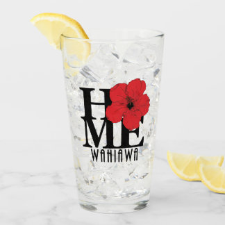 ZUHAUSE Wahiawa Roter Hibiskus Glas