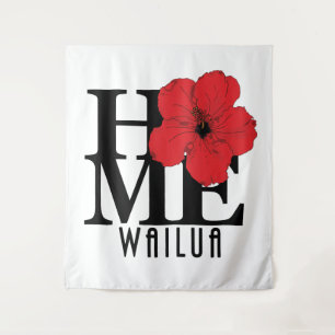 ZUHAUSE Wailua Hawaii Roter Hibiskus Wandteppich