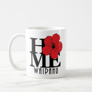 ZUHAUSE Waipahu Hawaii 11oz Roter Hibiskus Kaffeetasse