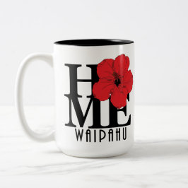ZUHAUSE Waipahu Hawaii Roter Hibiskus 15oz Zweifarbige Tasse