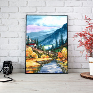 Zuhause Wall Decke, schöne Berglandschaft Leinwanddruck