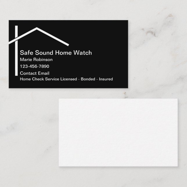 Zuhause Watch Services Business Cards Visitenkarte (Vorne/Hinten)