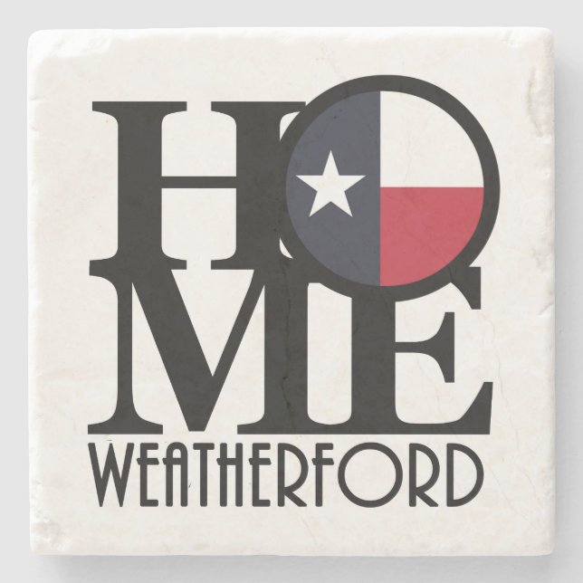 ZUHAUSE Weatherford Texas Steinuntersetzer (Vorderseite)