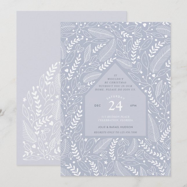 Zuhause Weihnachts-Party Einladung (Vorne/Hinten)