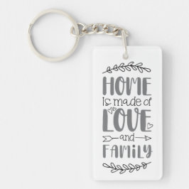 Zuhause wird aus Liebe und Familie Niedliche Liebe Schlüsselanhänger