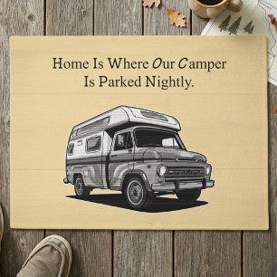Zuhause, wo unser Camper nächtlich geparkt ist, Wo Fußmatte