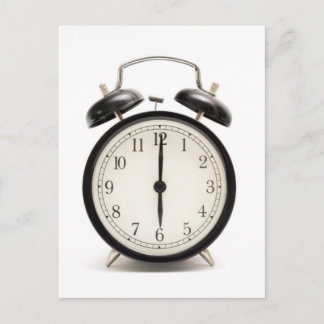 Zuhause-Zeit! Niedliche Vintage Uhr Postkarte
