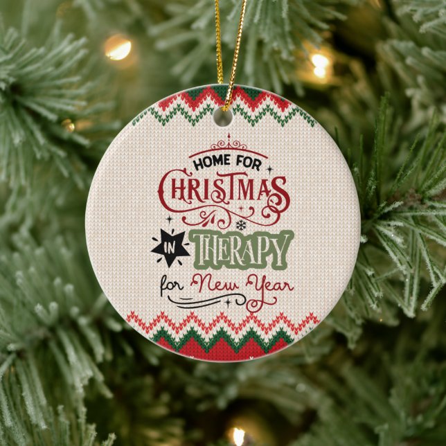 Zuhause zu Weihnachten, in der Therapie für Neujah Keramik Ornament (Baum)