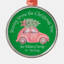 Zuhause zum Weihnachtsbaum Premium Ornament