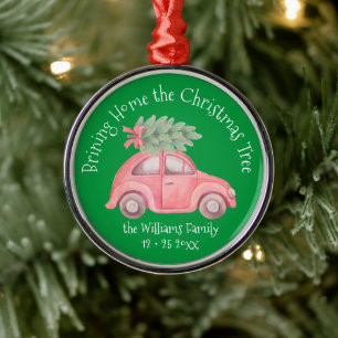 Zuhause zum Weihnachtsbaum Premium Ornament Aus Metall
