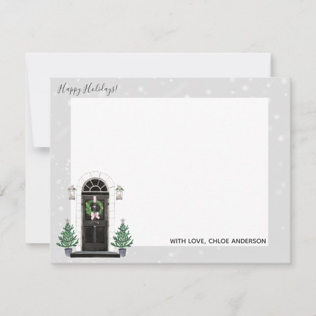 Zuhause zur Haustür für die Feiertage-Mitteilungsk Mitteilungskarte (Vorderseite)