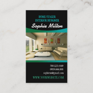 Zuhausestager-Innenarchitekt-Foto-Schablone Visitenkarte
