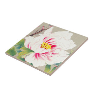 Zuigetsu Ikeda Pink Camellia japanische Blumenkuns Fliese