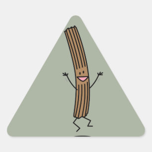 Zujubelndes springendes Churro Dreieckiger Aufkleber