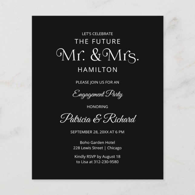 Zukunft des Haushalts - Einladung von Herrn & Frau (Vorderseite)