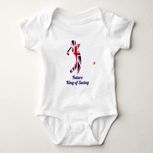 Zukunft des Swing-King | Union Jack Flag Golf Play Baby Strampler (Vorderseite)