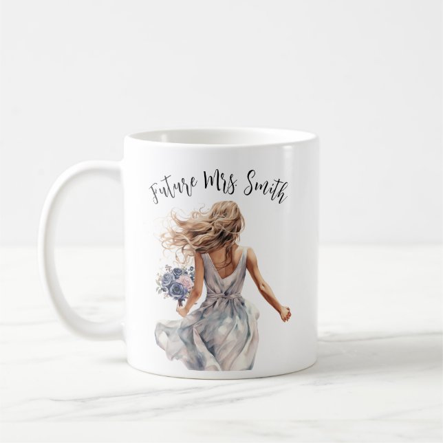 Zukunft Frau Beautiful Braut Aquarellkunst Kaffeetasse (Links)