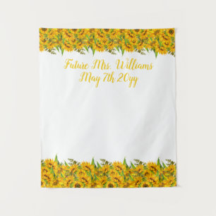 Zukunft Frau Boho Sunflowers Brautparty Hintergrun Wandteppich