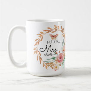 Zukunft Frau Floral Blush Rose Gold Glitzer Dusche Kaffeetasse