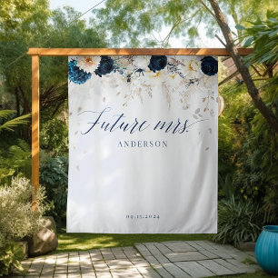 Zukunft Frau Floral Brautparty Hintergrund Wandteppich