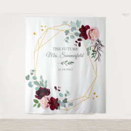 Zukunft Frau Floral Eucalyptus Foto Stand Hintergr Wandteppich