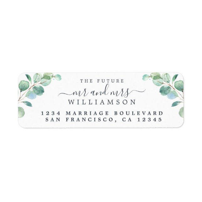Zukunft Frau Green Foliage Wedding Rücksendeadress (Vorne)