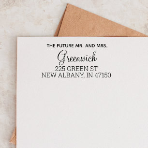 Zukunft Frau Modern Wedding Rücksendeadresse Custo Permastempel