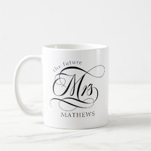 Zukunft Frau Name Modern Bride Black & White Kaffeetasse