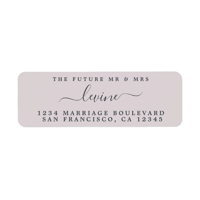 Zukunft Frau Pastel Lila Wedding Rücksendeadresse (Vorne)