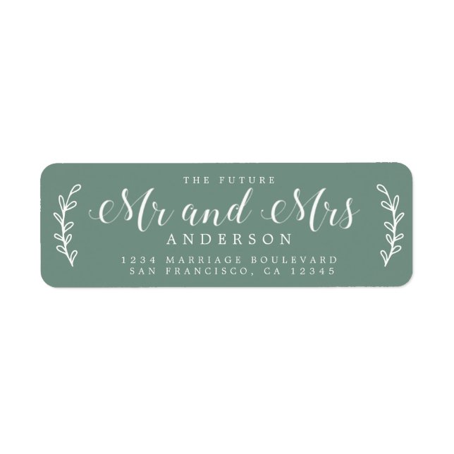 Zukunft Frau Script Dusty Green Rücksendeadresse (Vorne)