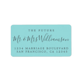 Zukunft Frau Turquoise Wedding Rücksendeadresse Adressaufkleber