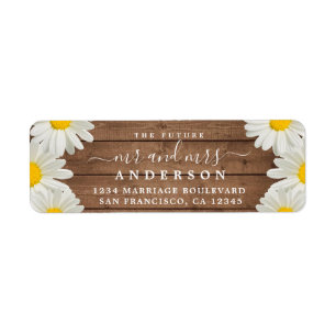 Zukunft Frau White Daisies Wedding Rücksendeadress