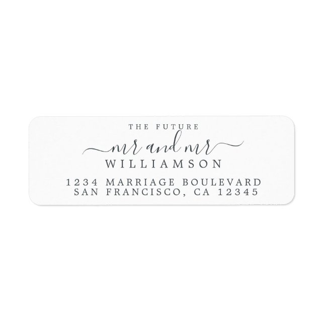 Zukunft Herr 2 Grooms Wedding Rücksendeadresse (Vorne)