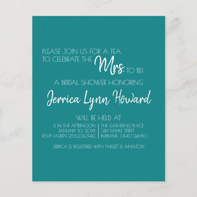 Zukunft Herr & Mrs. Brautparty Flyer (Vorne)