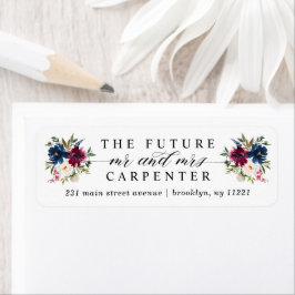 Zukunft Herr Navy Blue Burgundy Floral Wedding